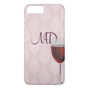 wine and blush pink damask iPhone 8 plus/7 plus case