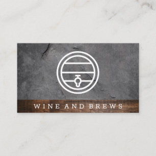 Wine and Brews   Wood and Slate Business Card