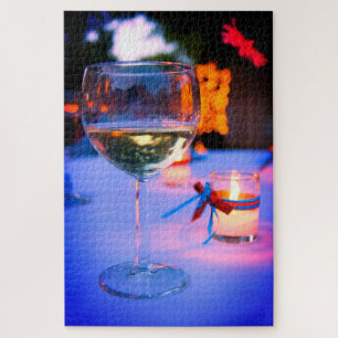 Wine and Candle Jigsaw Puzzle
