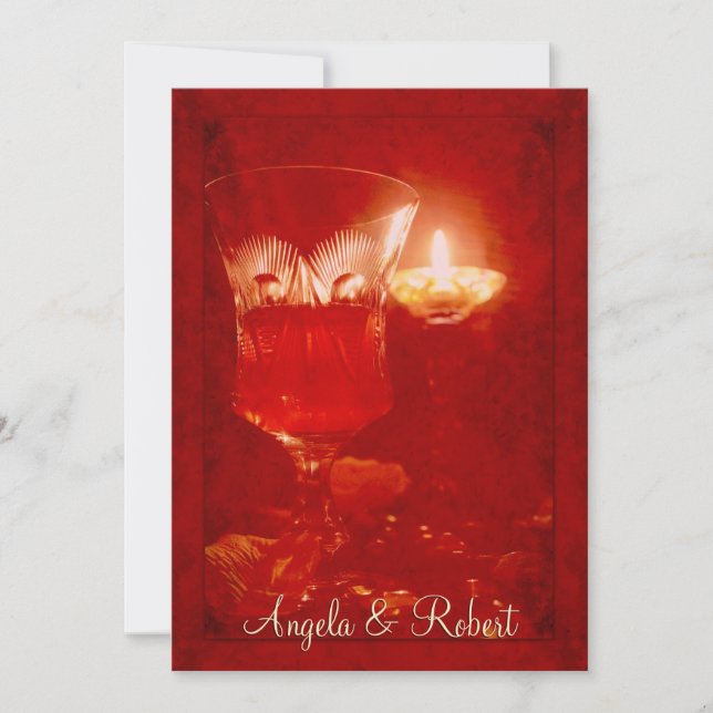 Wine and Candlelight Anniversary Invitation (Front)