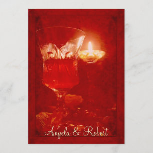 Wine and Candlelight Anniversary Invitation