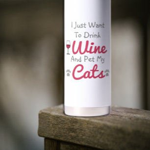 Wine and Cats Water Bottle