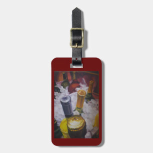 Wine and champagne on ice luggage tag