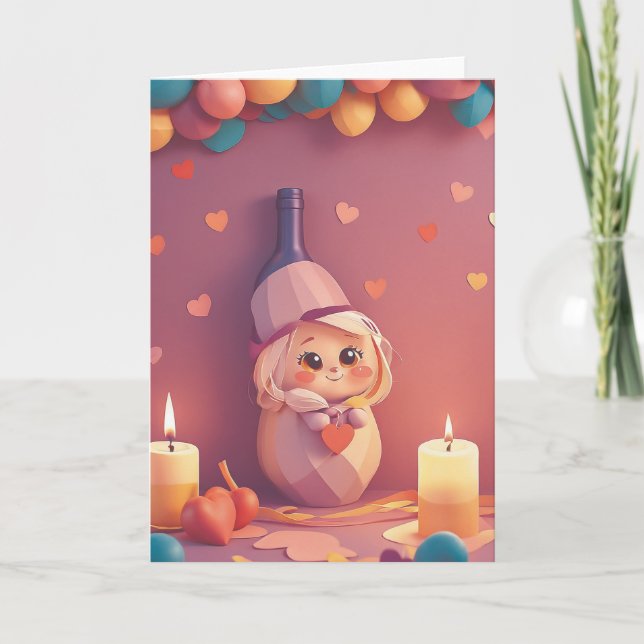 Wine and Cheers Birthday Card (Front)