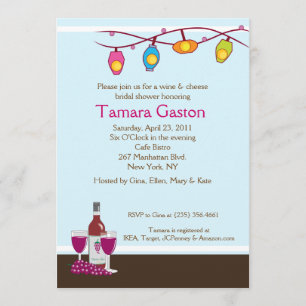 Wine and Cheese 5x7 Bridal Shower Invite