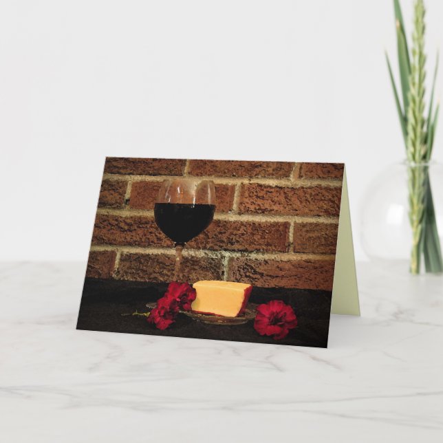 Wine and Cheese Birthday Card (Front)