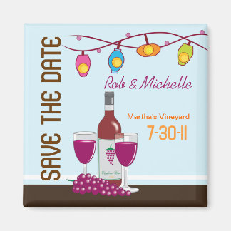 Wine and Cheese Bridal Shower Custom Magnet Favour