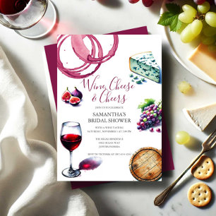 Wine and Cheese Bridal Shower Invitations