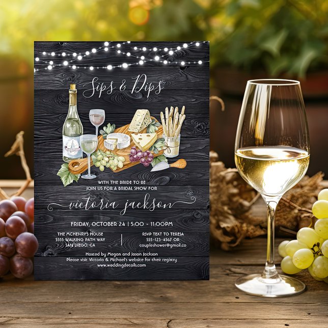 Wine and Cheese Charcuterie Board Bridal Shower In Invitation (Creator Uploaded)