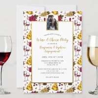 Wine and Cheese Engagement Party Couple's Photo