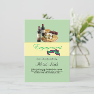 Wine and Cheese Engagement Party Invitation