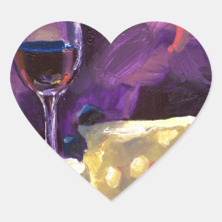 Wine and Cheese Heart Sticker