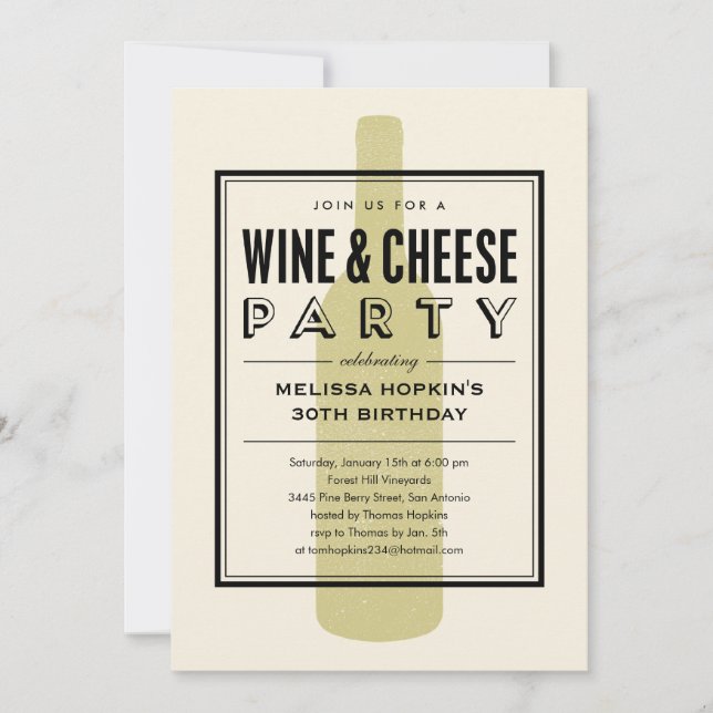 Wine and Cheese Invitations (Front)