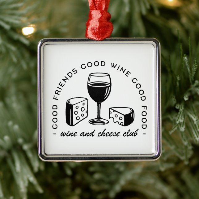Wine and cheese lovers club metal tree decoration (Tree)