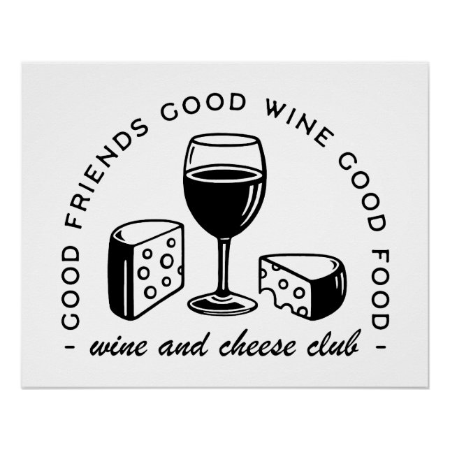 Wine and cheese lovers club poster (Front)