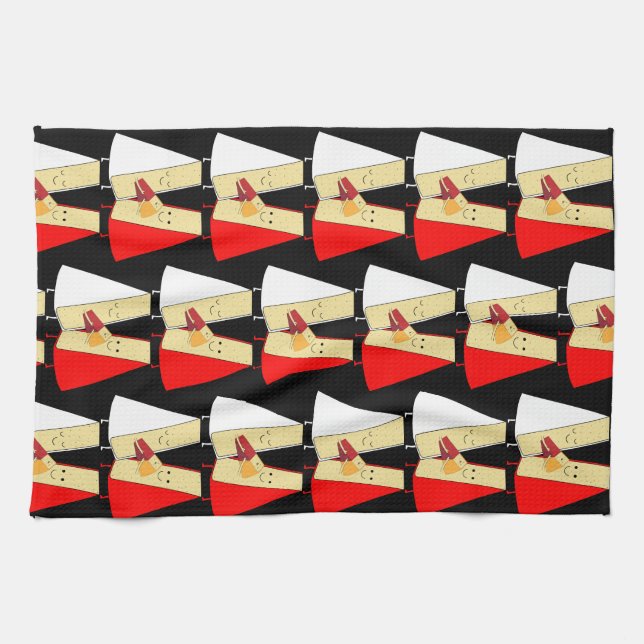 Wine And Cheese Lovers Tea Towel (Horizontal)