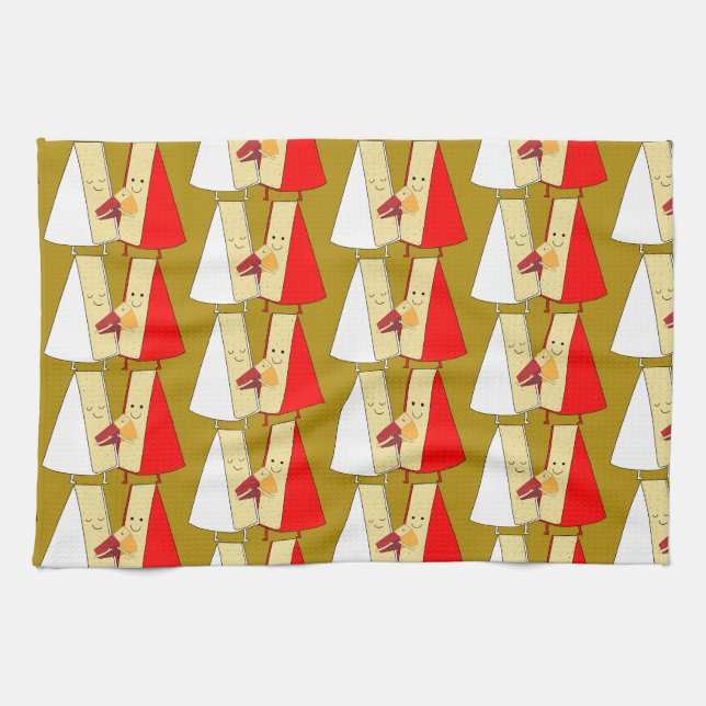 Wine And Cheese Lovers Tea Towel (Horizontal)
