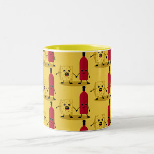 Wine And Cheese Lovers Two-Tone Coffee Mug