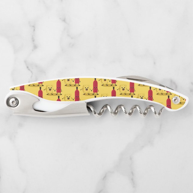 Wine And Cheese party Invitation Corkscrew (Front)