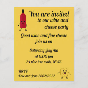 Wine And Cheese party Invitation Flyer