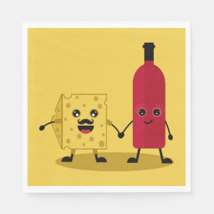 Wine And Cheese party Invitation Napkin