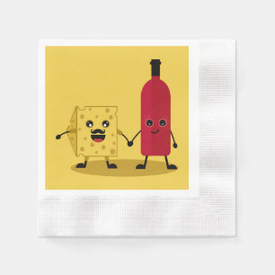 Wine And Cheese party Invitation Napkin