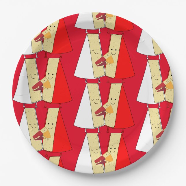 Wine And Cheese party Invitation Paper Plate (Front)