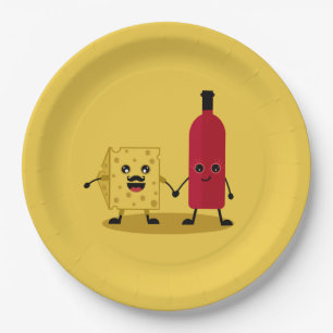 Wine And Cheese party Invitation Paper Plate