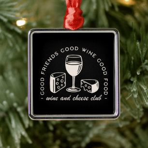 Wine and cheese party night funny black metal tree decoration