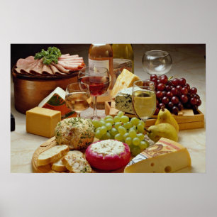 Wine and cheese party poster