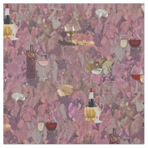 Wine and Cheese Print Fabric