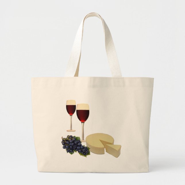 Wine and Cheese Series Large Tote Bag (Front)