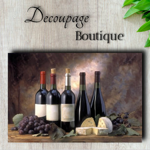 Wine and Cheese Still Life Decoupage Tissue Paper