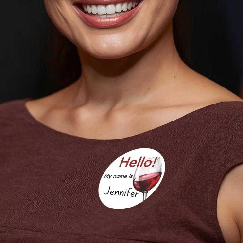 A name sticker for a wine tasting