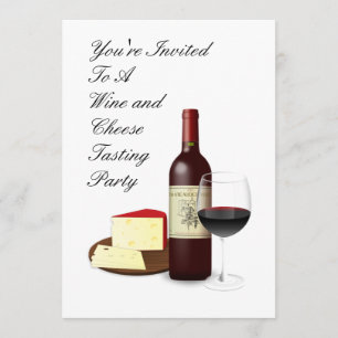 Wine and Cheese Tasting Party Custom Invitation