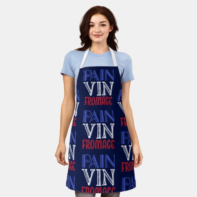 Wine and Cheese Tasting Party Pain Vin Fromage Apron (Worn)