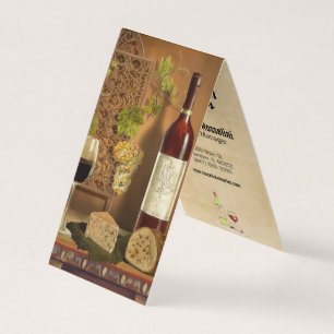 wine and cheese winery folded business card