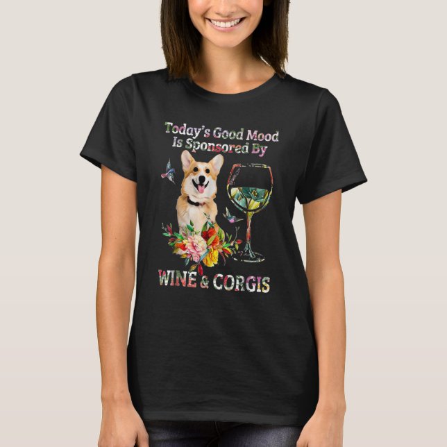 Wine And Corgis T-Shirt (Front)