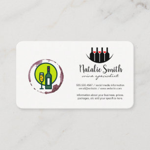 Wine and Cork Screw Winery Bottles Business Card