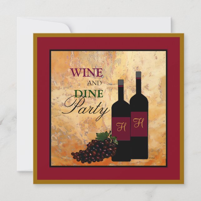 Wine and Dine Party Invitation (Front)