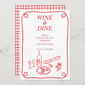 Wine and Dine Summer Party Invitation