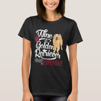 Wine And Golden Retriever  Fitted T-Shirt
