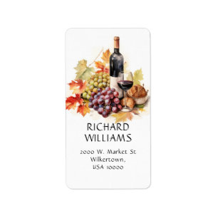 Wine and Grapes Address  Label