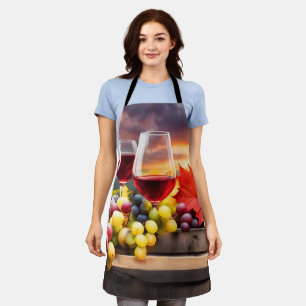 Wine and Grapes Pretty Apron