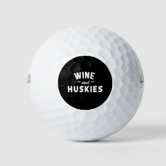Wine And Huskies Golf Balls