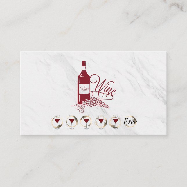 Wine and Marble Punch Card (Front)