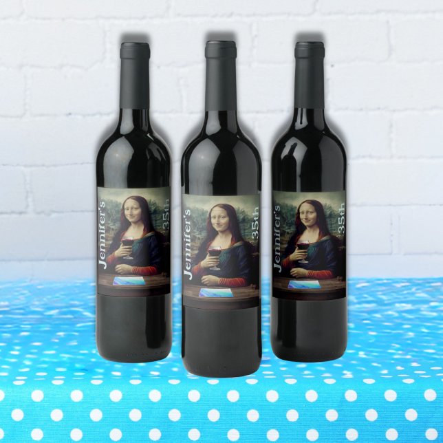 Wine and Paint party birthday celebration 35th Label (Creator Uploaded)