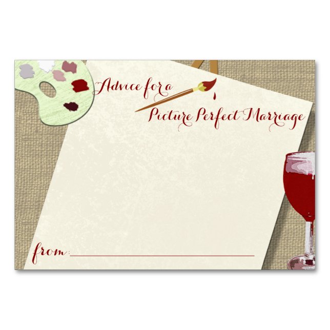 Wine and Paint Shower Advice Cards (Front)