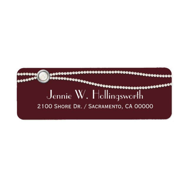 Wine and Pearls Custom Return Address (Front)