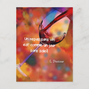 Wine and quote postcard